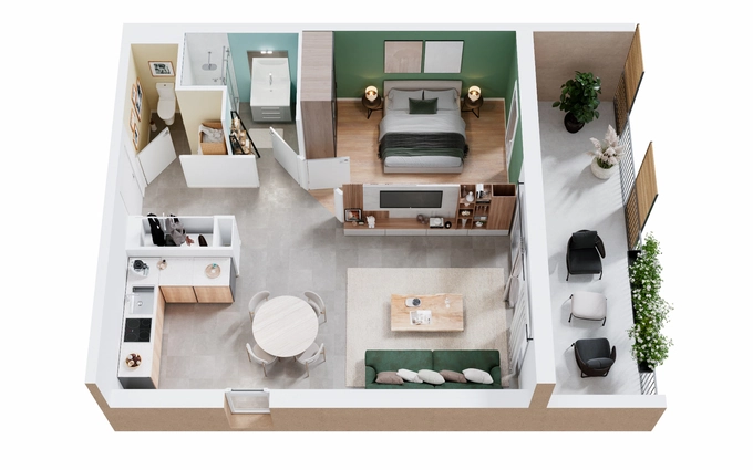 Natur'l park : natur'l loge bât a à Luc-la-Primaube