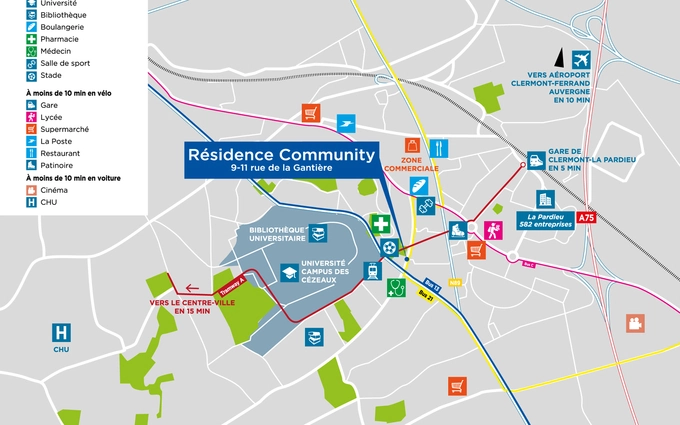 Résidence community à Clermont-Ferrand