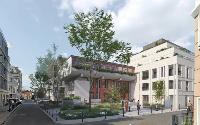 Les allées du parc à Aubervilliers