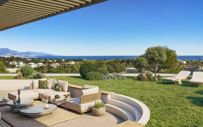 Antibes quartier des Terriers vue sur la mer à Antibes