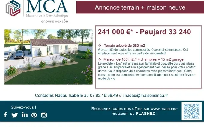 Terrain à partir de 587m² à Peujard à Peujard