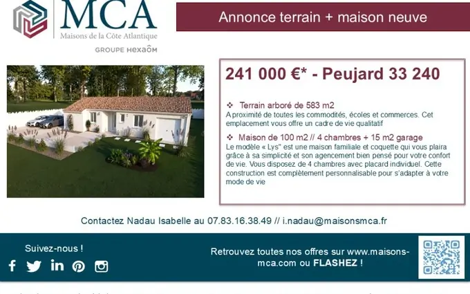 Terrain à partir de 587m² à Peujard à Peujard