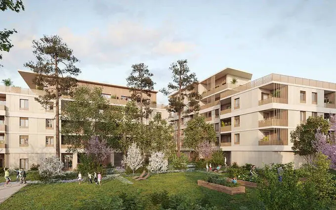 Bron quartier de la Clairière proche tramway T2 à Bron