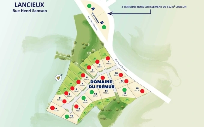 2 TERRAINS RUE HENRI SAMSON AU CENTRE DE LANCIEUX PROCHES PLAGES à Lancieux